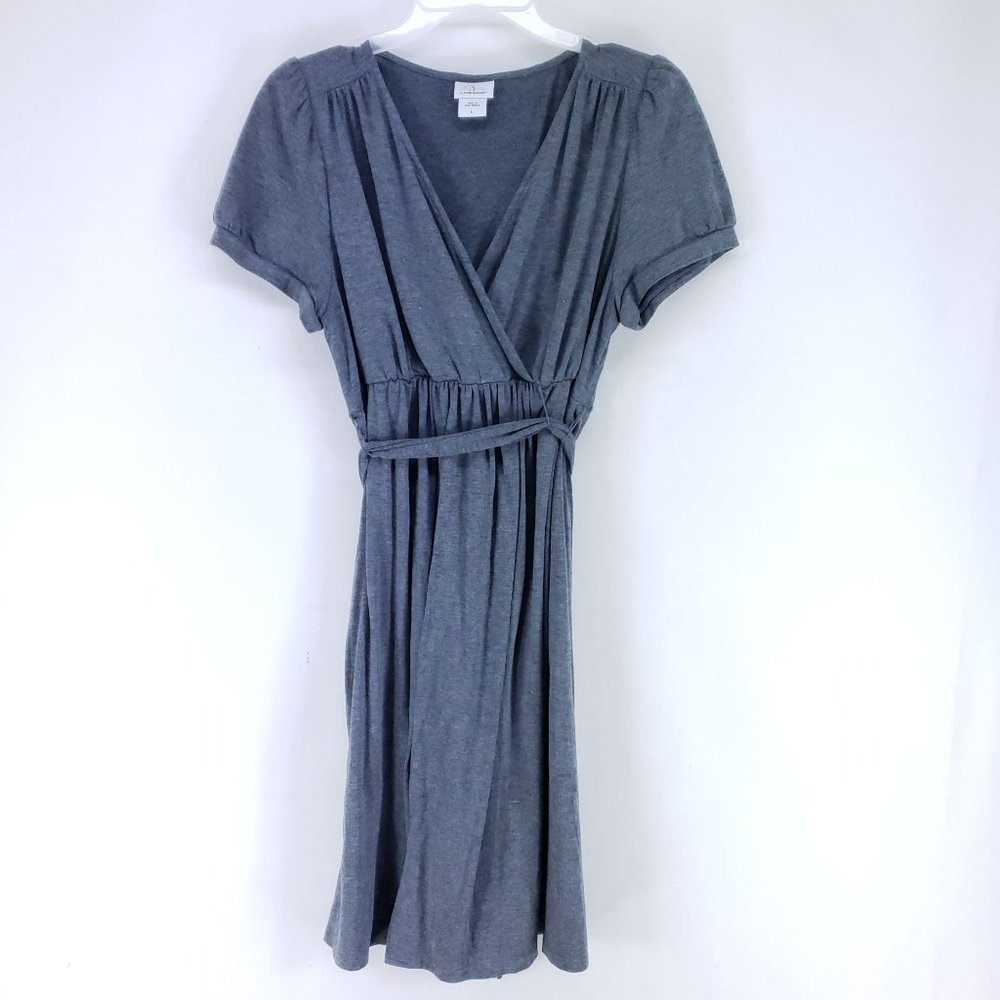 Oh Baby Knit Maternity Dress Women's Sz Large Gray